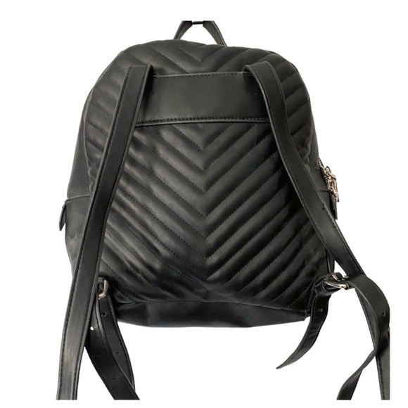 Steve Madden Quilted Black Mini Backpack - Picture 2 of 6